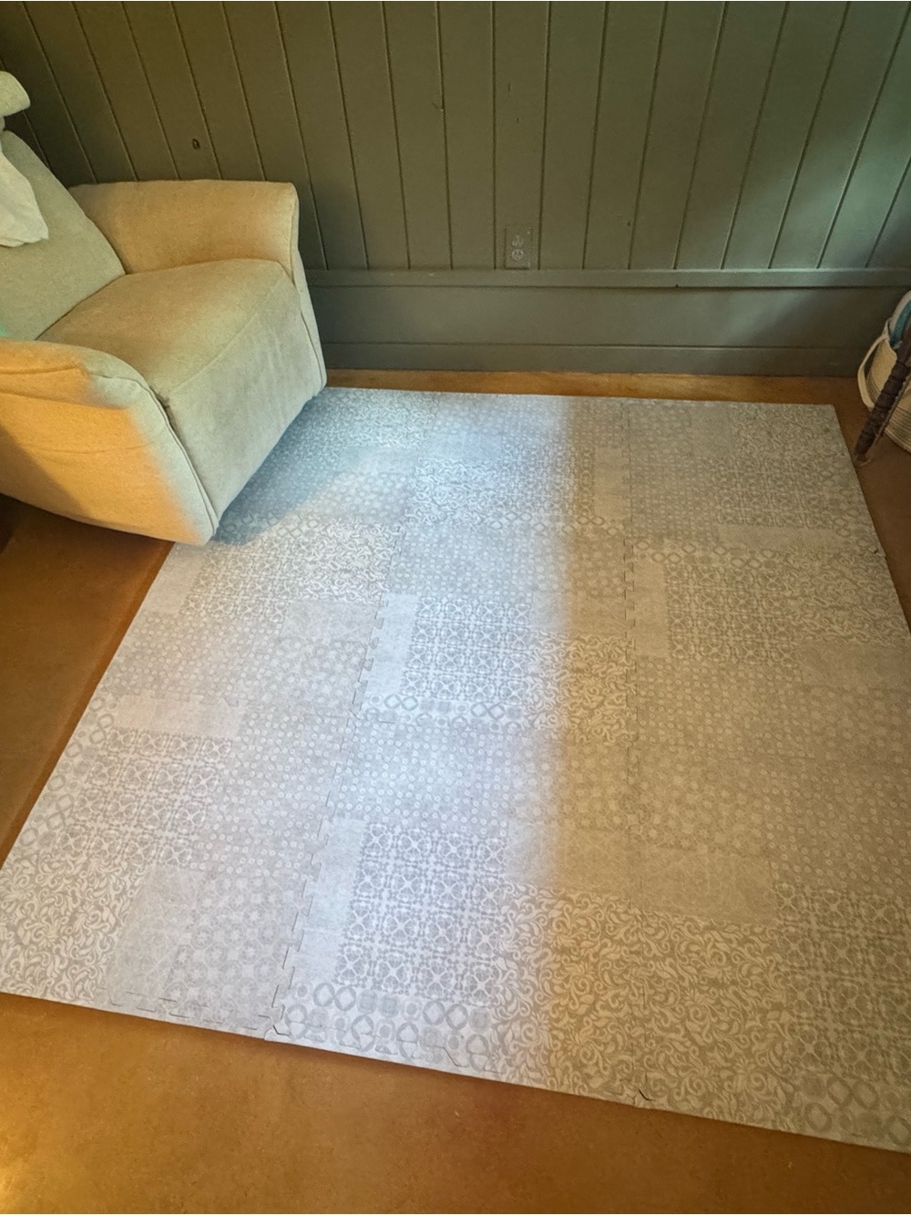 Play Platoon Modern Patterned Foam Play Mat - Light Gray